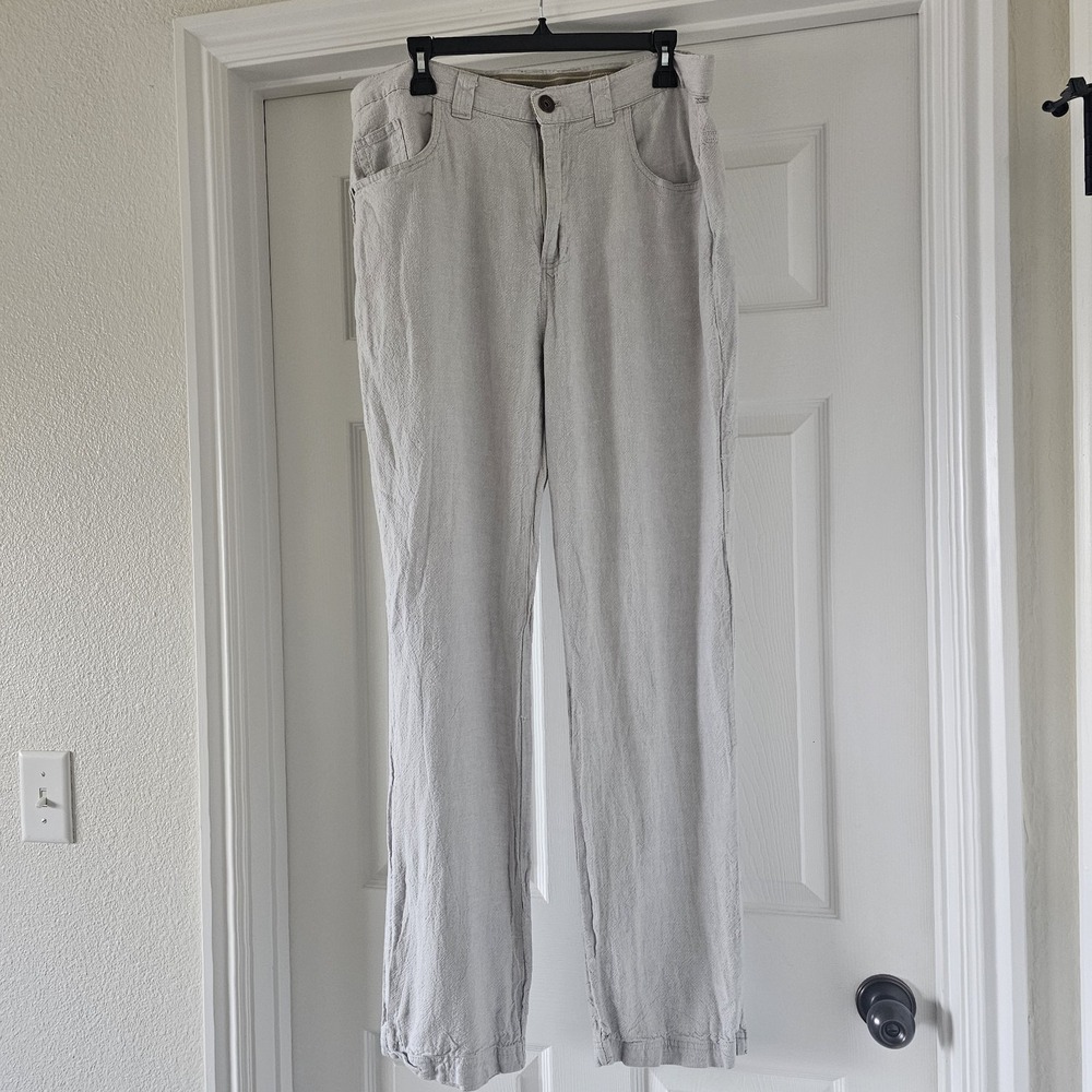 Amiani Mens 38x32 Linen Cotton Light Leg Pants Beachy Islander Dress Pants #43